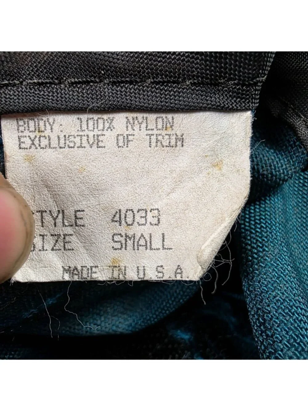 Vintage Eddie Bauer Small Blue Black Nylon Duffel Bag Outdoor Gear Made In USA